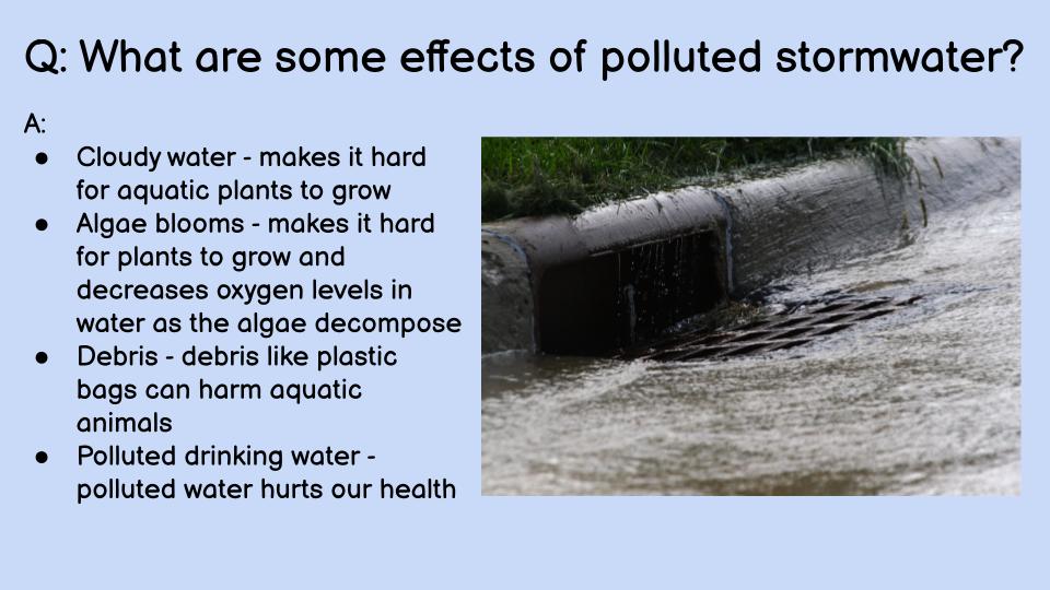 What are some effects of polluted stormwater?