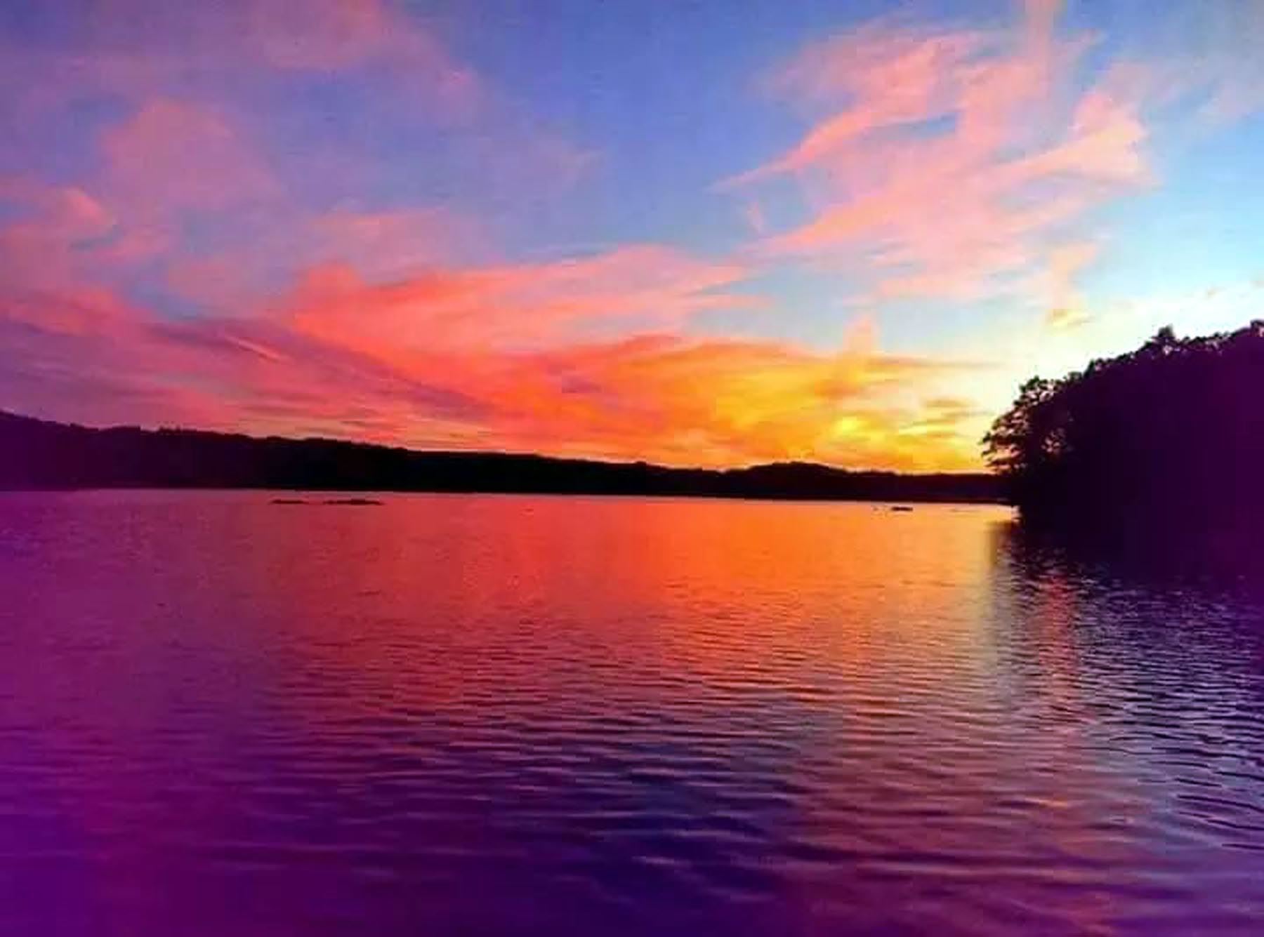 Sunset over Olney Pond